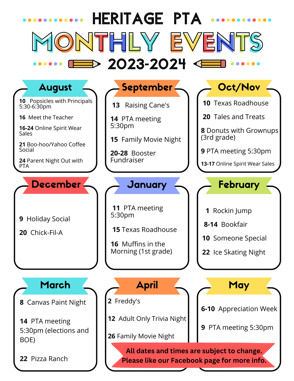 PTA Calendar